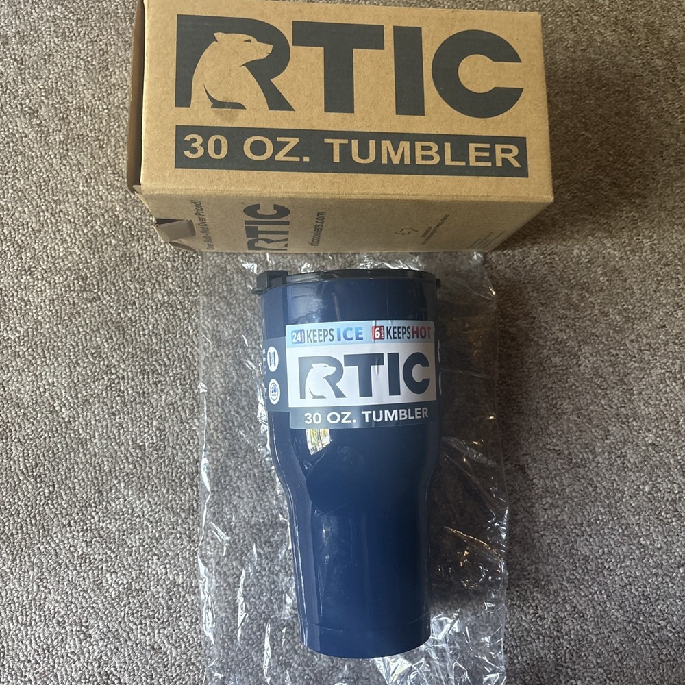 New RTIC Navy 30oz Tumbler with splash proof lid in RTIC box from 2017 to 2020